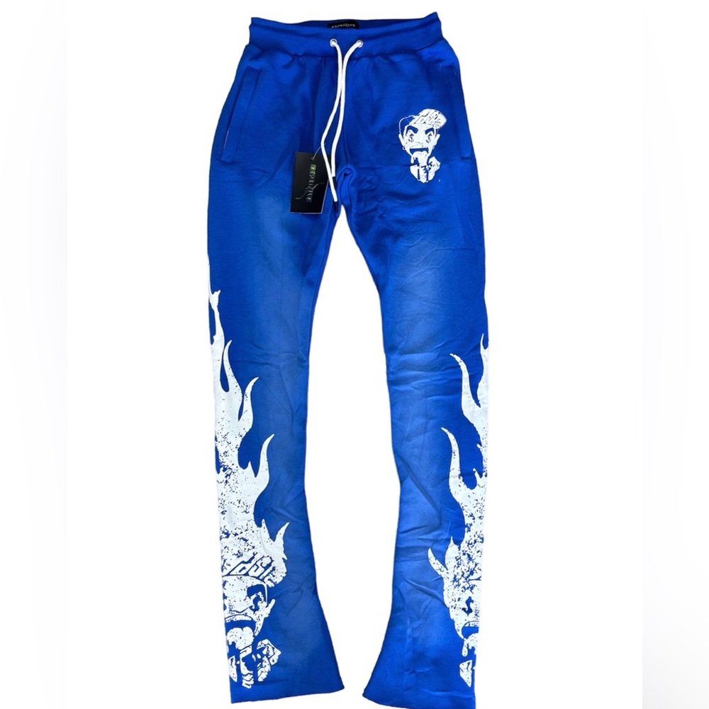 BLUE FLAME LOGO SWEATPANTS